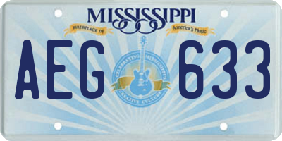MS license plate AEG633