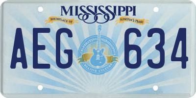 MS license plate AEG634
