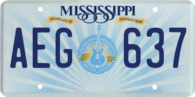 MS license plate AEG637