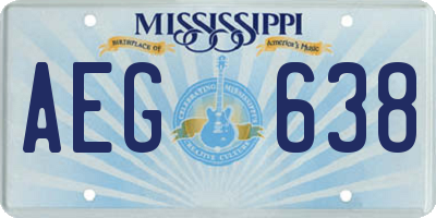 MS license plate AEG638