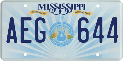MS license plate AEG644