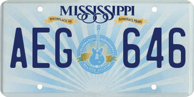 MS license plate AEG646