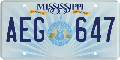 MS license plate AEG647