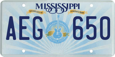 MS license plate AEG650