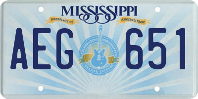 MS license plate AEG651