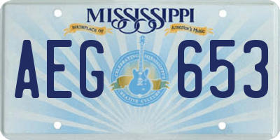 MS license plate AEG653