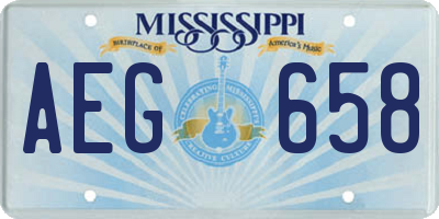 MS license plate AEG658