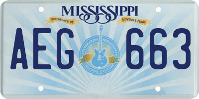 MS license plate AEG663