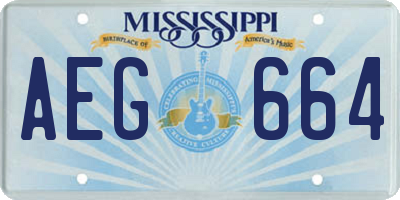 MS license plate AEG664