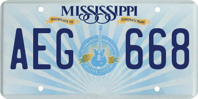 MS license plate AEG668