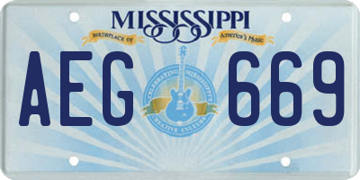MS license plate AEG669