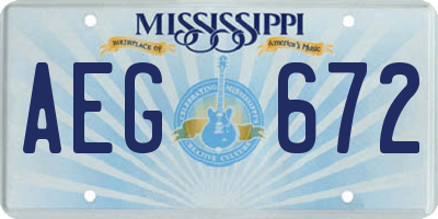 MS license plate AEG672