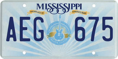MS license plate AEG675