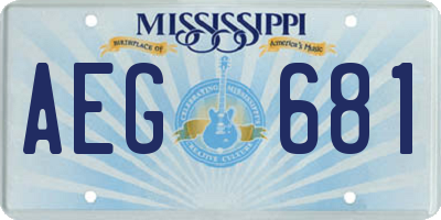 MS license plate AEG681