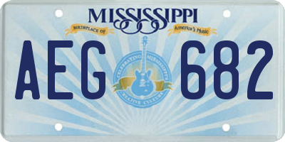 MS license plate AEG682