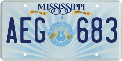 MS license plate AEG683