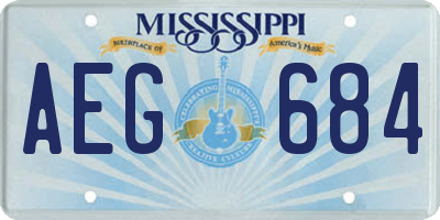 MS license plate AEG684