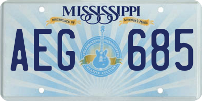 MS license plate AEG685