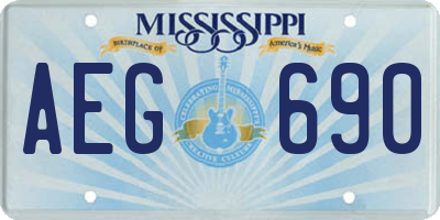 MS license plate AEG690