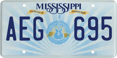 MS license plate AEG695