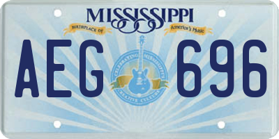 MS license plate AEG696