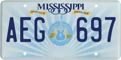 MS license plate AEG697
