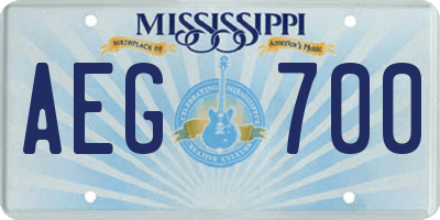 MS license plate AEG700