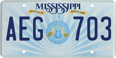 MS license plate AEG703