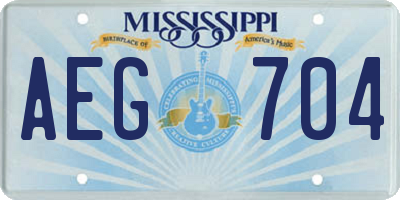 MS license plate AEG704