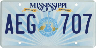 MS license plate AEG707
