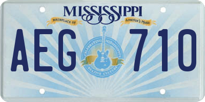 MS license plate AEG710