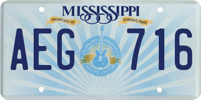 MS license plate AEG716