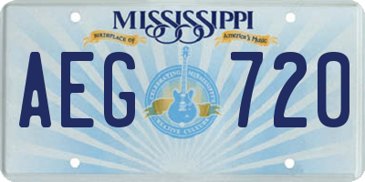 MS license plate AEG720