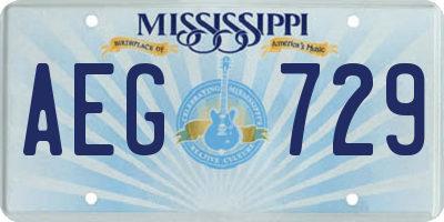 MS license plate AEG729