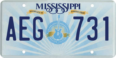 MS license plate AEG731