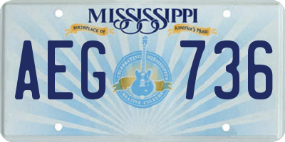 MS license plate AEG736