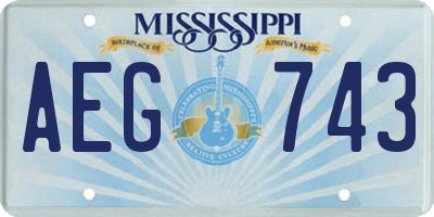 MS license plate AEG743