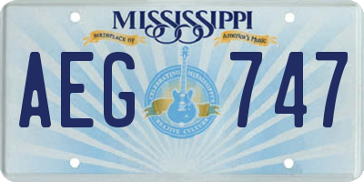 MS license plate AEG747
