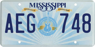 MS license plate AEG748