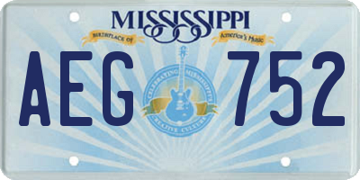 MS license plate AEG752