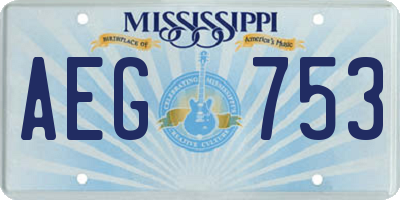 MS license plate AEG753
