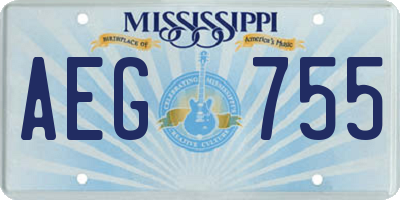 MS license plate AEG755