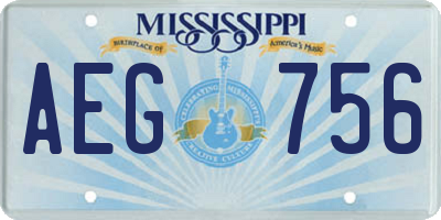 MS license plate AEG756