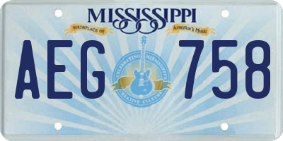 MS license plate AEG758