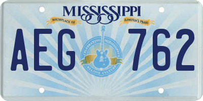 MS license plate AEG762