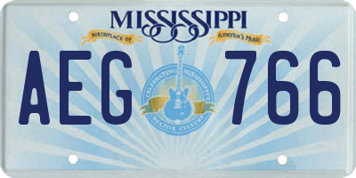 MS license plate AEG766