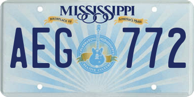 MS license plate AEG772