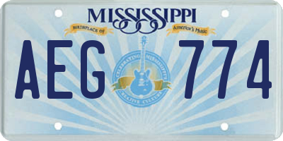 MS license plate AEG774