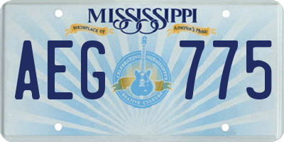 MS license plate AEG775