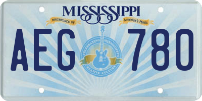 MS license plate AEG780